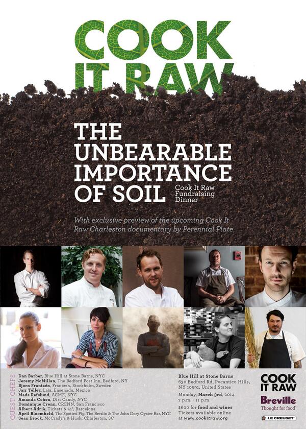 cookitraw's tweet photo. Cook It Raw fundrising dinner @bluehillfarm with exclusive preview of CIR documentary #rawCHS by @perennialplate http://t.co/I7F1Y6YGZv