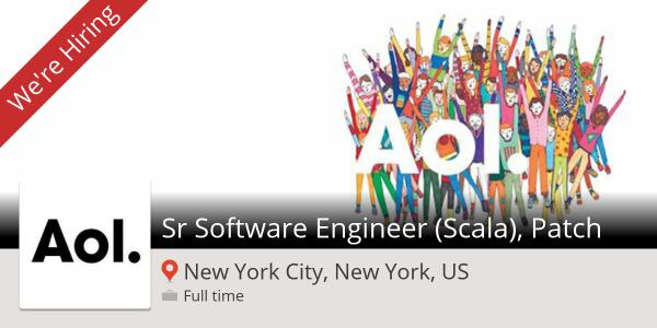 Check out this job: Sr Software Engineer (Scala), Patch at AOL (#NewYork) workfor.us/aol/l8gk #Job