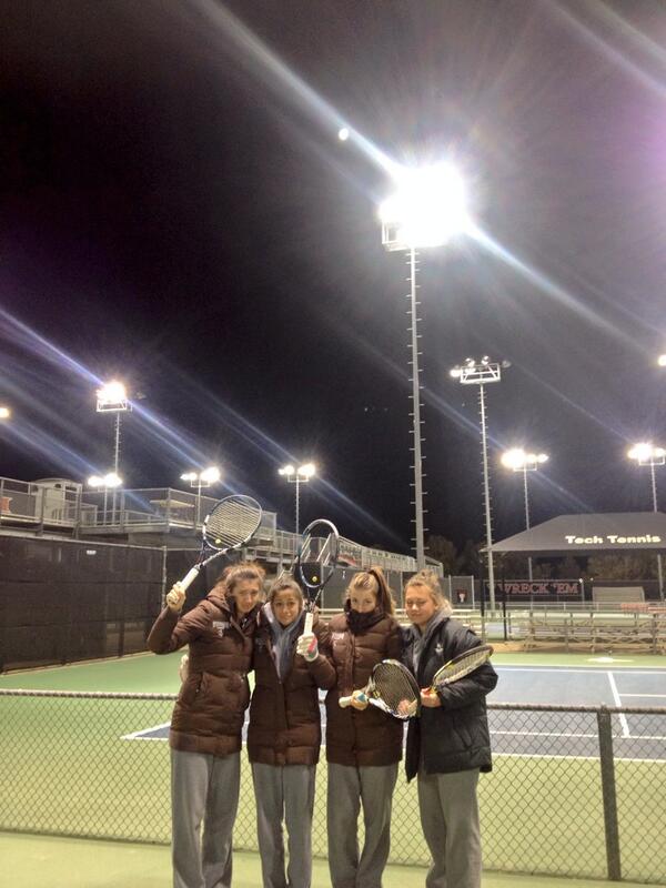 Wyo tennis out here w/ the moon warming up before the match #firsttocomeandlasttoleave #tough