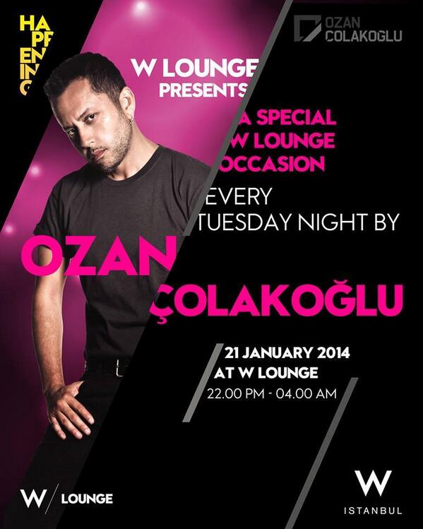 Webleme's tweet photo. Özel bir geceye hazır olun… @ozancolakoglu @WLoungeIstanbul 'a özel seti ile 21 ocak salı gecesi kabine geçiyor… http://t.co/QtHWFdQAoi