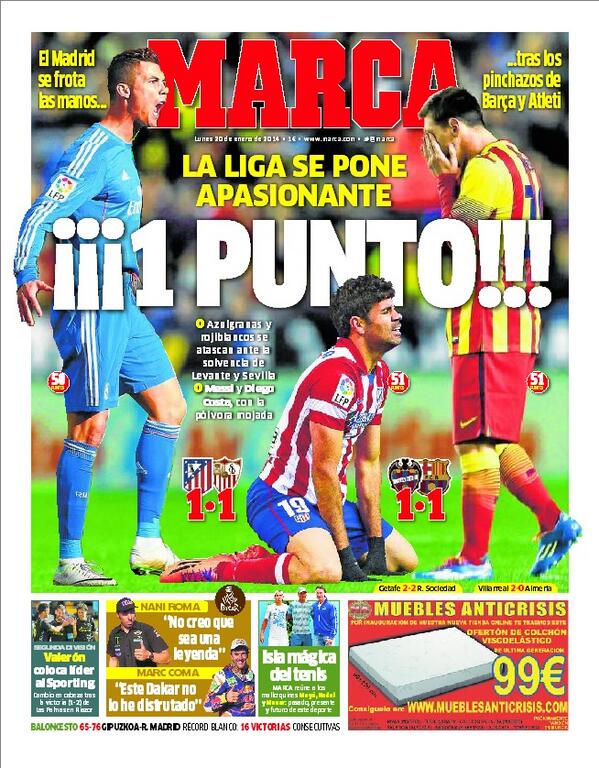 marca's tweet photo. #LaPortada '¡¡¡1 punto!!!' http://t.co/5yBHJcLhCf