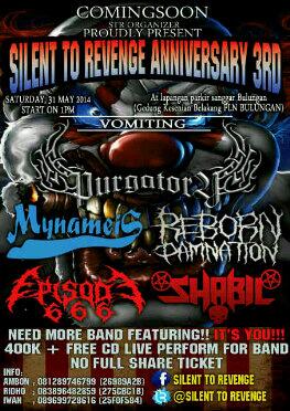 <a href="/VienasForEnd/">Vienas For End</a> <a href="/POTM_official/">Part Of The Memories</a>  @NewMessage_Band #acc  aniv3rd <a href="/Silenttorevenge/">Silent to revenge_EO</a> at lap.parkir sanggar bulungan 31/5/14