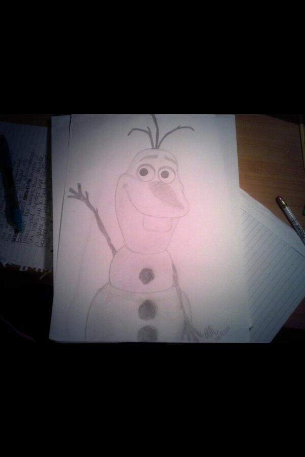 Olaf_Frozen_'s tweet photo. Everyone check out @betmau9711_beth drawing of me!! I LOVE it!!! ❌⭕❌⭕ http://t.co/BHUs4s8HCX