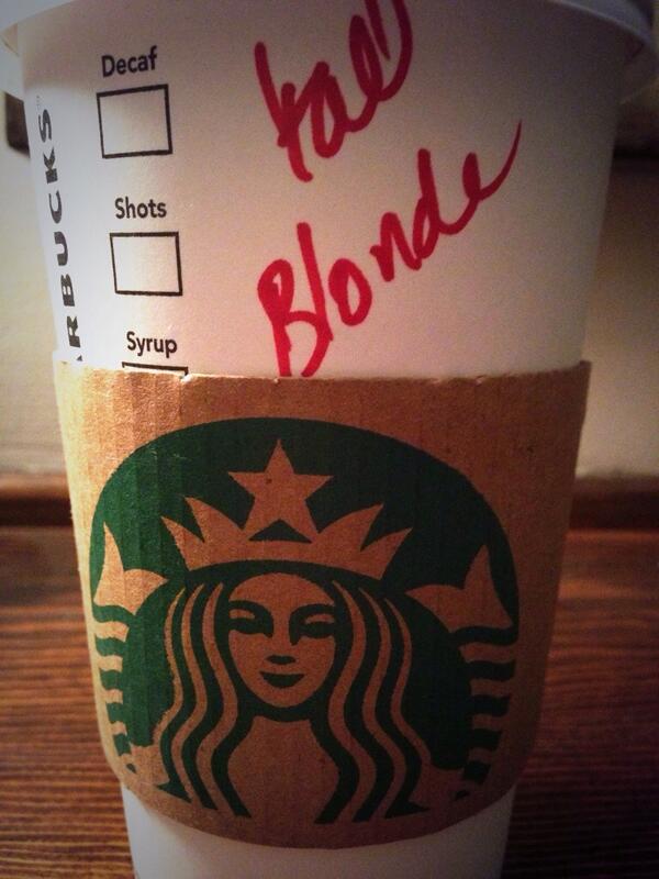 Felt objectified until I realized I ordered a tall blonde roast!  #Starbucks #livinguptoblondestereotypes