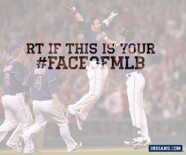 CleGuardians's tweet photo. RETWEET if you know #JasonKipnis is your #FaceofMLB! 

< 45 min to get those tweets &amp; RTs...bring it, #TribeTown. http://t.co/jzhk6XyFHi