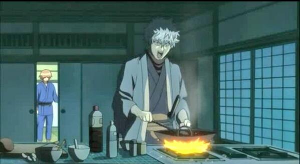 Ao 銀さんと土方さんの似てる2人コンビが大好きだけど 全蔵さんと銀さんコンビも大好き チャーハンを作ってる銀さんこと必殺万事屋に対する全蔵さんのツッコミが最高 銀魂 Gintama Http T Co Zhil37ogiw Twitter