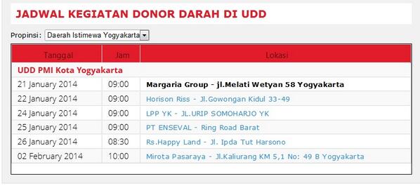 Pantirapih's tweet photo. #Jogja #Info Jadwal Donor Darah di Yogyakarta 21/1/2014 - 2/2/2014 via @infojogja http://t.co/kWJZxBdce6