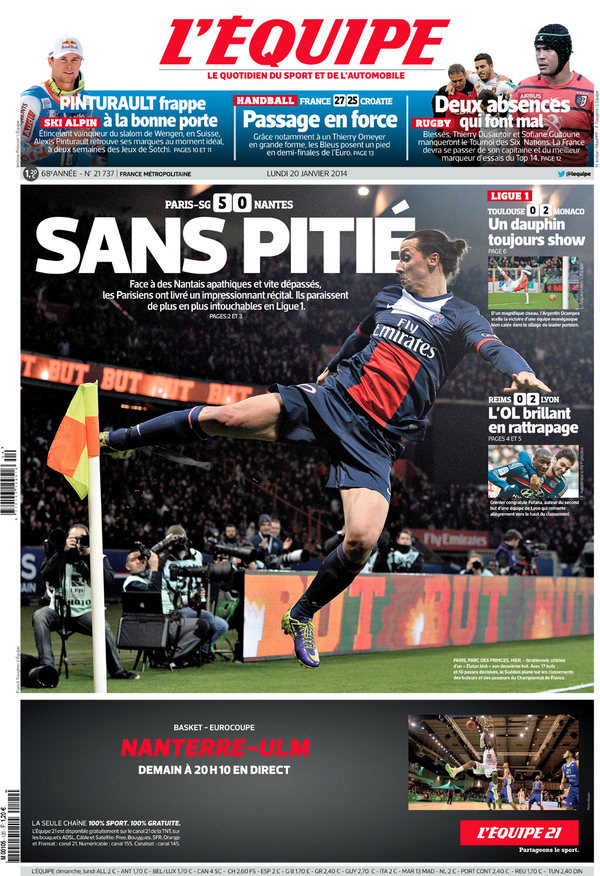 lequipe's tweet photo. SANS PITIÉ http://t.co/3dhXs8hWYT