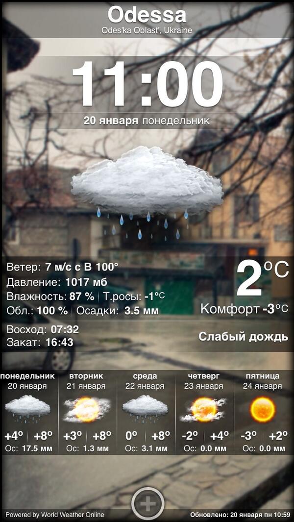 DidenkoYaroslav's tweet photo. Odessa. 2ᵒC. #iWeatherHD #badmonkeyteam погода просто дрянь http://t.co/OFsHYLg7Op