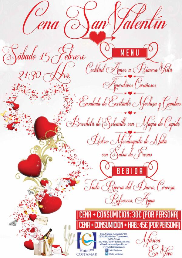 Hotel_Costamar's tweet photo. Cena de San Valentín Sábado 15 de Febrero de 2014 http://t.co/PQF8UCZxwh