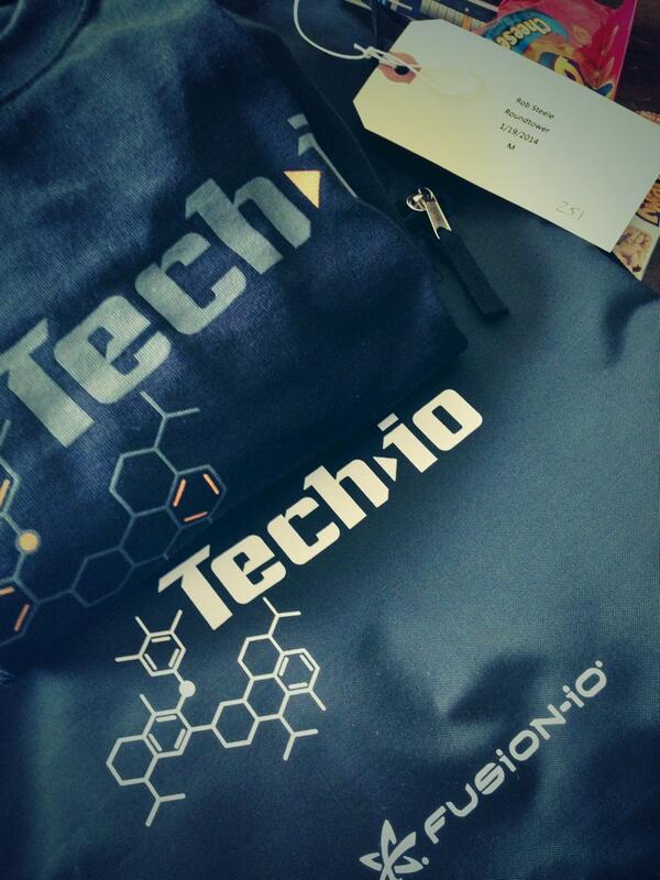 RobSteele's tweet image. Thanks @fusionio for the swag bag! #TECHio