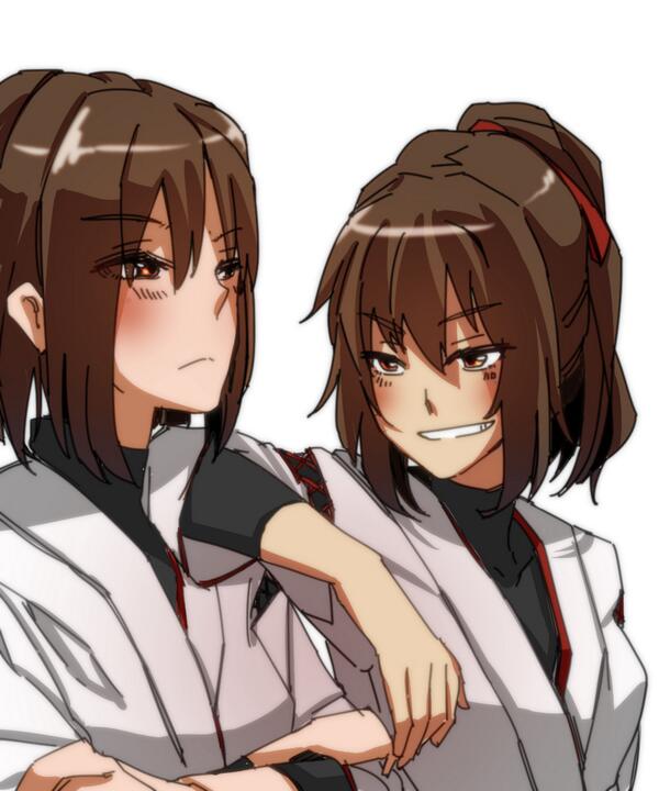 日向(艦隊これくしょん) ,伊勢(艦これ) 「伊勢「どうなのさ日向～」」|空屑・オブ・ザ・レッドのイラスト