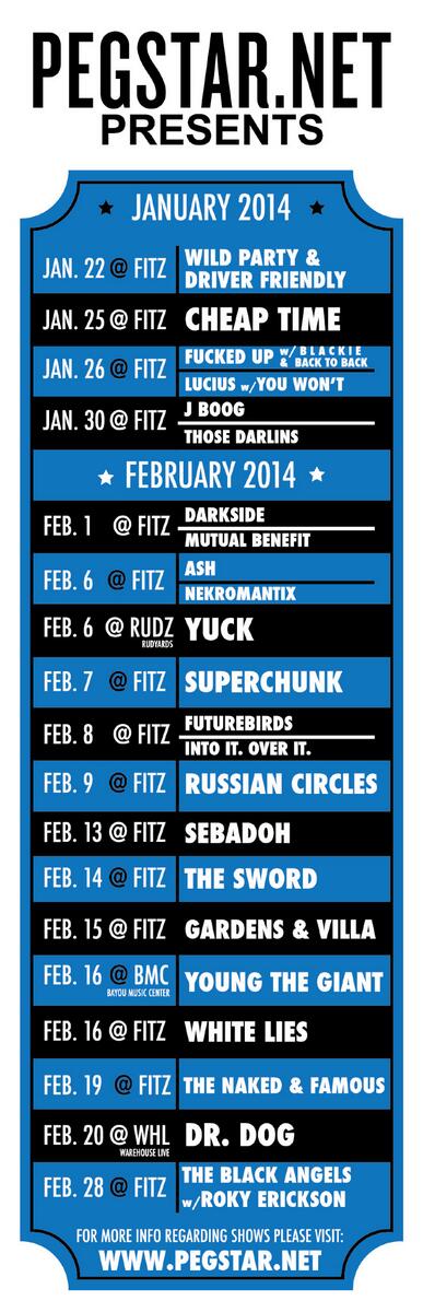 pegstarconcerts's tweet photo. For your chance to win a pair of tickets to any February Pegstar show just simply retweet! Winners picked Tuesday @ 5 http://t.co/4cBUUaMC52