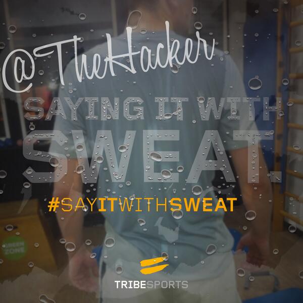 Tribesports's tweet photo. Last week's #SayItWithSweat winner is @TheHacker with this incredible back sweat. He's won a Tribesports Tech Tee. http://t.co/05x4wbmYFX