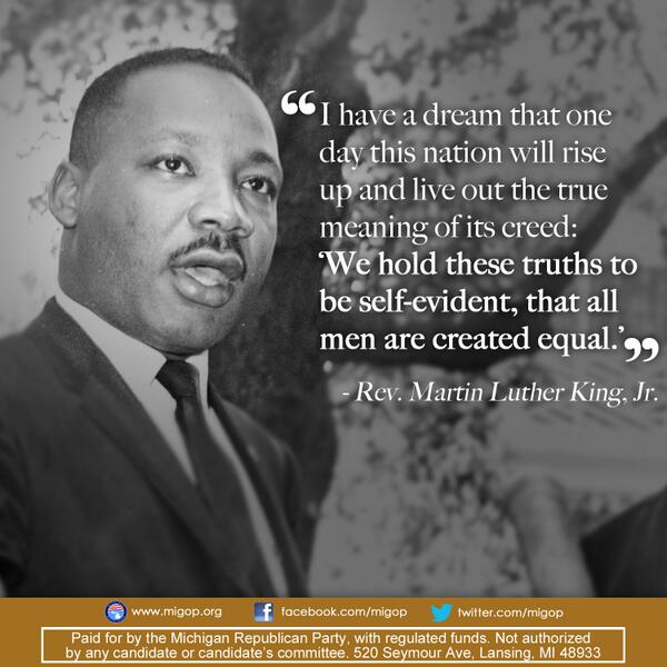 MIGOP's tweet photo. To honor the life of Dr. Martin Luther King, Jr., Chairman @BobbySchostak issued the following http://t.co/QMLuJKoT1g http://t.co/FRiQpygCrs
