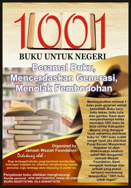 Mohon partisipasinya aksi "1001 Buku Untut Negeri" <a href="/nulisbuku/">nulisbuku sekarang</a> <a href="/NBCMalang/">Nulis Buku Club MLG</a> <a href="/dianonasis/">Dian I Onasis</a>