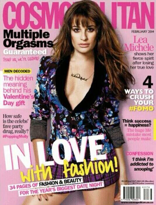 GleeIsAllINeed's tweet image. [NEWS] Lea Michele is on the cover of "Cosmopolitan South Africa" (February 2014)