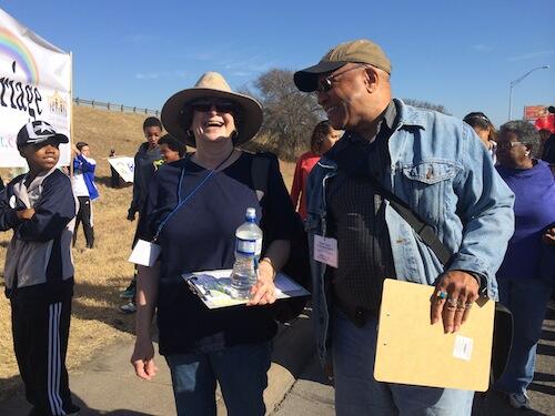 BGTX's tweet photo. Ruth and Kevin are having a blast talking to future voters while marching in the #MLKsa parade. #MLKaction http://t.co/3tT28jRqHu