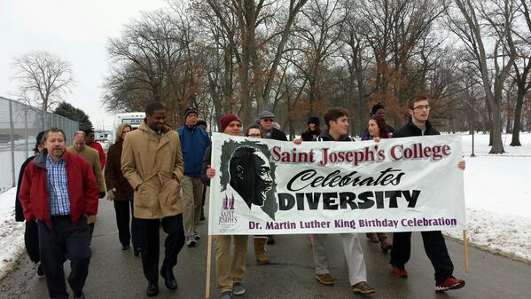 SJC_Pumas's tweet photo. Live from SJC's annual Diversity March through Rensselaer. #MLKDay2014 http://t.co/keVsrvQvea