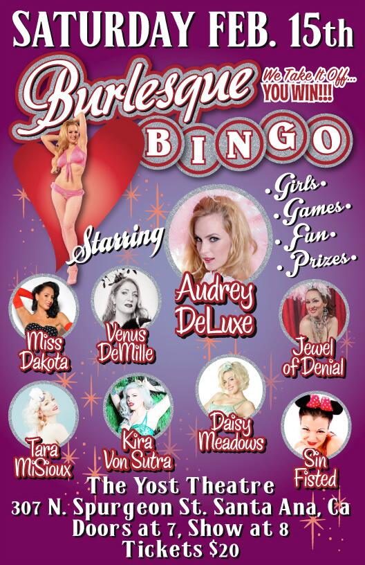 yadipresents's tweet photo. Burlesque Bingo coming up on February 15th! #YostTheater 
Tickets at http://t.co/90Xsy1txEc! http://t.co/NfUoZdRBSq