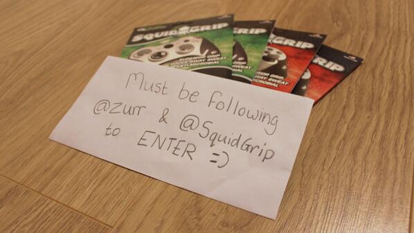 Zurr's tweet image. Giving away 4 pairs of #SquidGrips for the Xbox 360/PS3. For your chance to #win RT &amp;amp; FOLLOW @zurr and @SquidGrip!