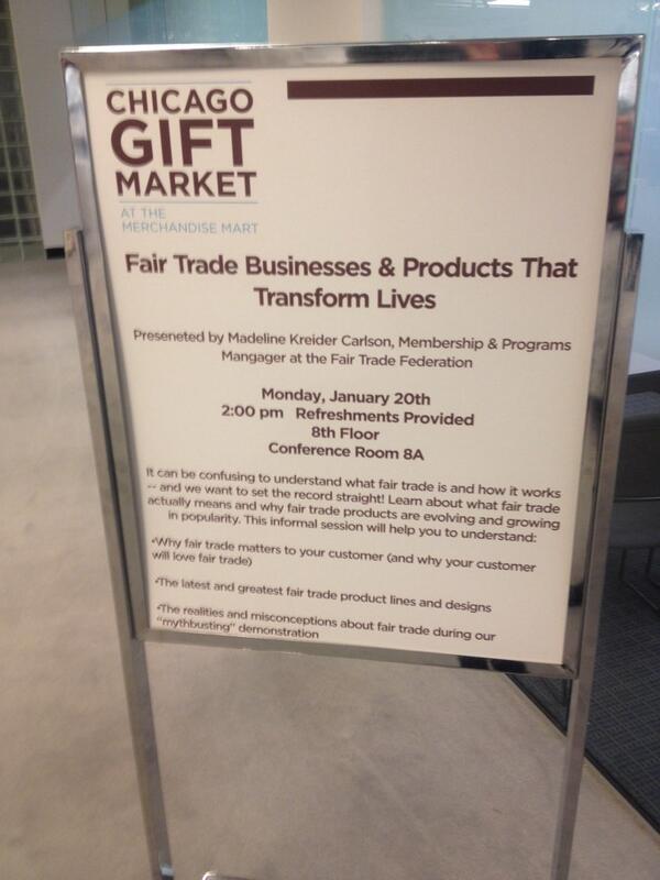 Want to learn the ins and outs of Fair Trade? Join the <a href="/FTFederation/">Fair Trade Federation</a> in 8A at 2 pm! #chigift