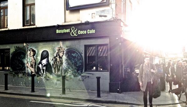 VisualFeastProd's tweet photo. 2 of our favourite lads @artistDMC &amp; @ADWart Chatham St, D2. #streetart #Dublin http://t.co/NtoDrjtSzc