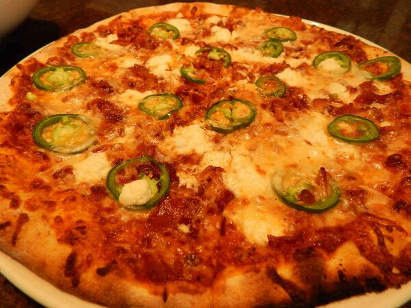 TuliBistro's tweet photo. 1 of our #SacBaconFest specials. Smokey Goat #pizza with Beeler’s #bacon, #jalapeños and goat #cheese. http://t.co/Kp4D9e0yNG