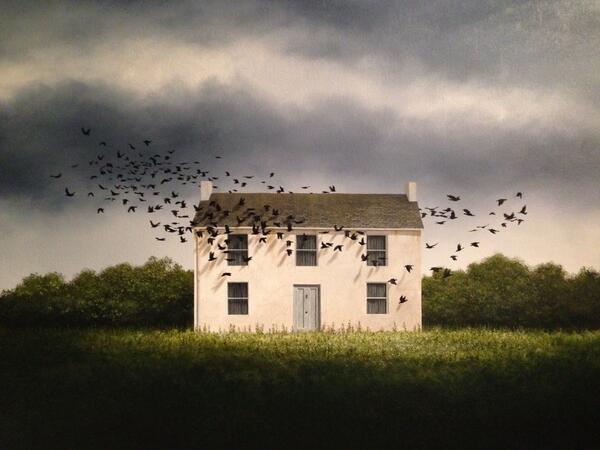 CROWS! (Must think of a better title.) New painting - oil/acrylic on canvas - 120x90cm.