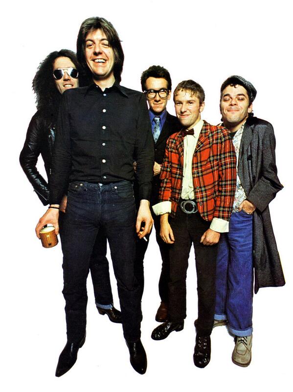 Larry Wallis, Nick Lowe, Elvis Costello, Wreckless Eric, and Ian Dury. Photo by Chris Gabrin, 1978. #ifitaintstiff
