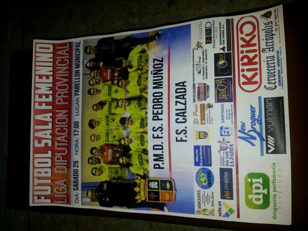 PedroPerea42's tweet photo. Ya esta el cartel confeccionado para el partido del sabado ante Calzada,os esperamos http://t.co/ICrrg5MNF4