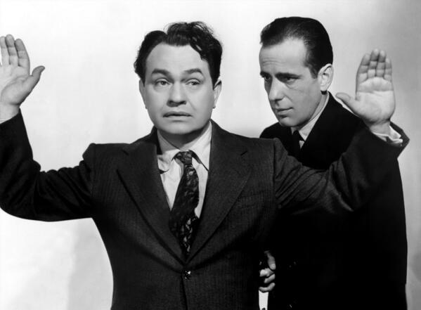 ClassicActors's tweet photo. Edward G. Robinson and Humphrey Bogart. http://t.co/NBtu0avexI