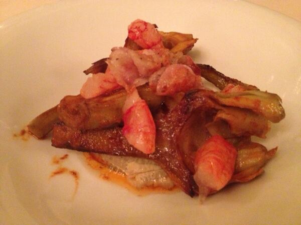 Buonasera sono da Manna! Gamberi rossi, carciofi e bacon #milanfood