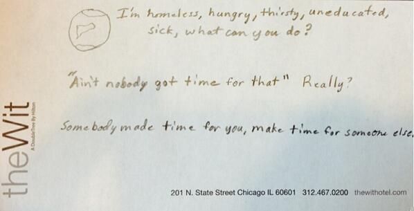 Flat2Fat's tweet photo. "Some one made time for you, make time for someone else" -CW http://t.co/cPkgcPY6y8