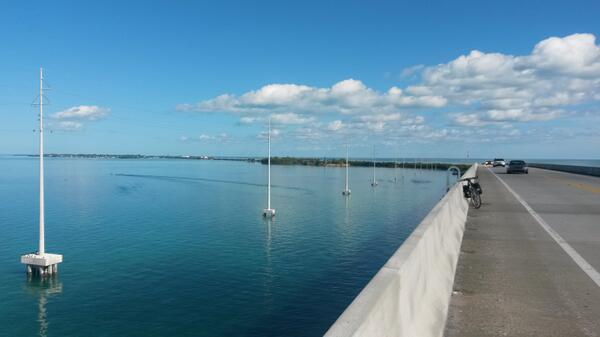 gundr's tweet photo. Day 20- 53 mi to Grassy Key.  Last day before Key West.  Beautiful ride!  
#keywestorbust http://t.co/t87Ni7wLv1