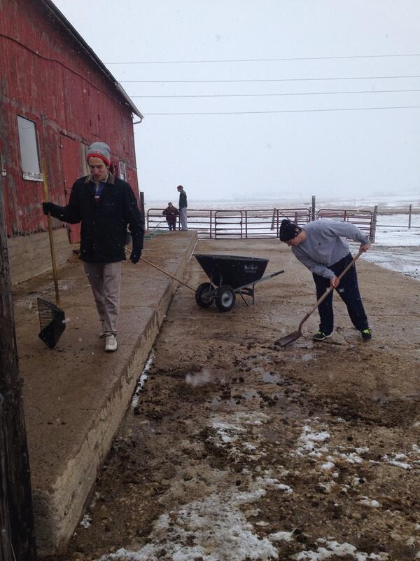 Boys working hard at the Aspire Horse farm. #scoopingpoop #blessed