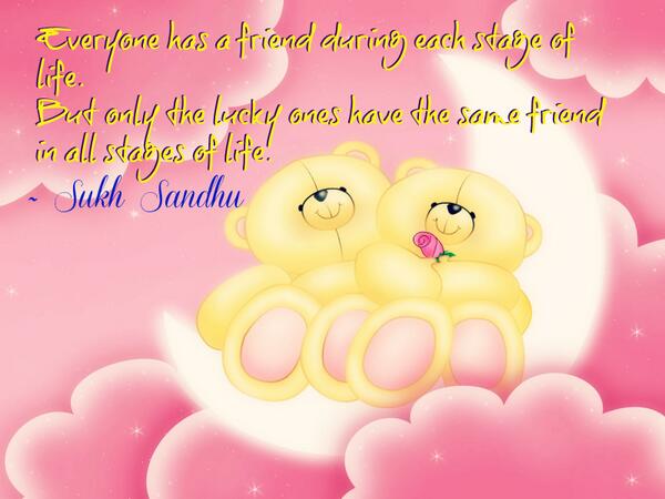 SukhSandhu's tweet image. Everyone has friend during each stage of life. But only the lucky ones have same friend in all stages of life. #Quote