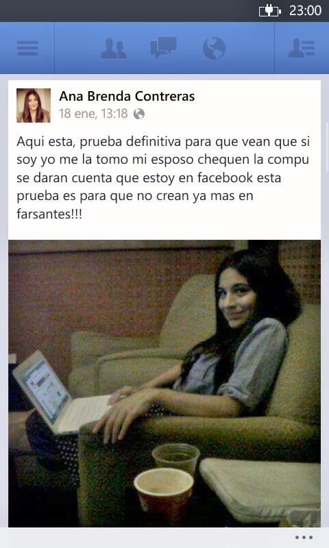MundoBrecoCo's tweet photo. RT @BrecoFamilia:  #AnaBrendaNoTieneFacebook esto es falsó  @anabrendac http://t.co/taiObLIqBj