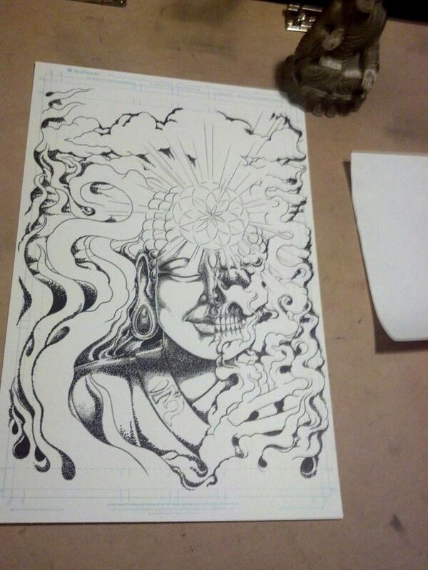 inknskin's tweet image. Still going...gonna be another long night! No rest for the wicked! #deathsquadcreative #artforsale #doinwork #onelove