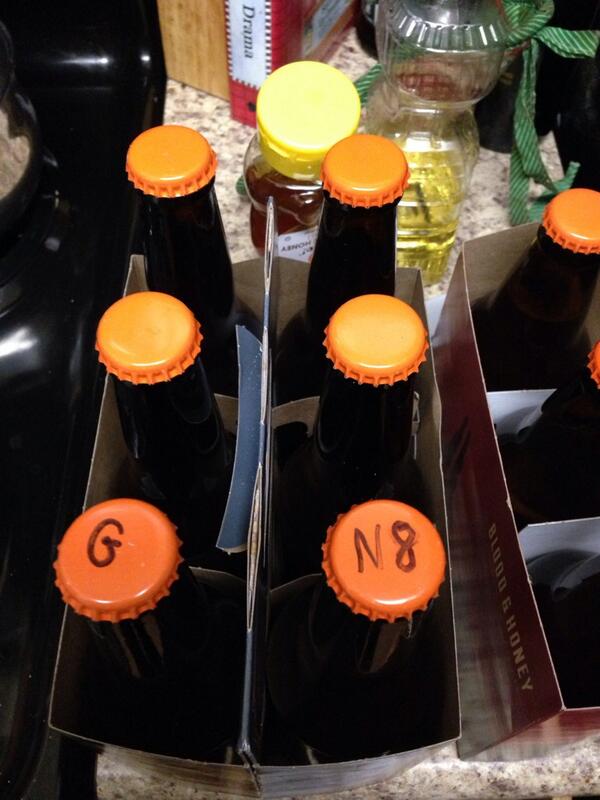 grantlahaie's tweet photo. All done, now @NaytJones and I have at least 2 more weeks to wait!!!! #carbonating #epicbeerquest!! http://t.co/VCQvoXc33C