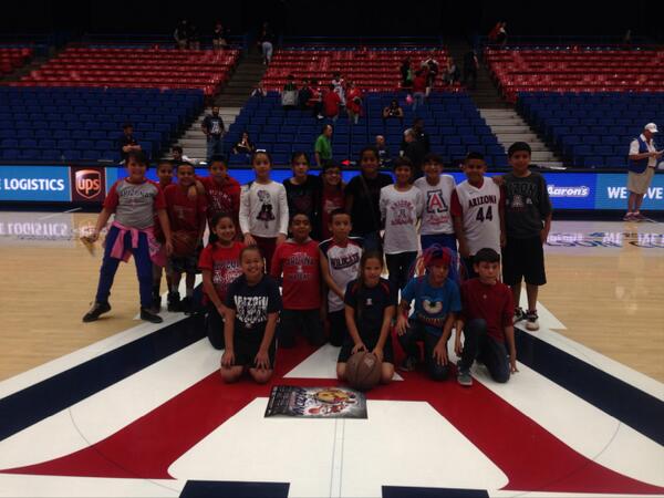 ElviraElem's tweet photo. Eagles bball team at McKale Center on MLK Day! #beardown http://t.co/eEDT25mnay