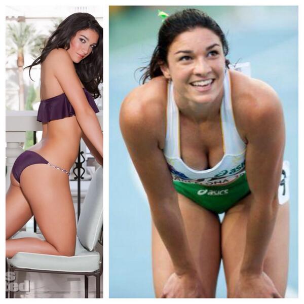 TrackButts's tweet photo. She can run on my track team... #TrackButts #MichelleJenneke http://t.co/pxrHdlvKNK