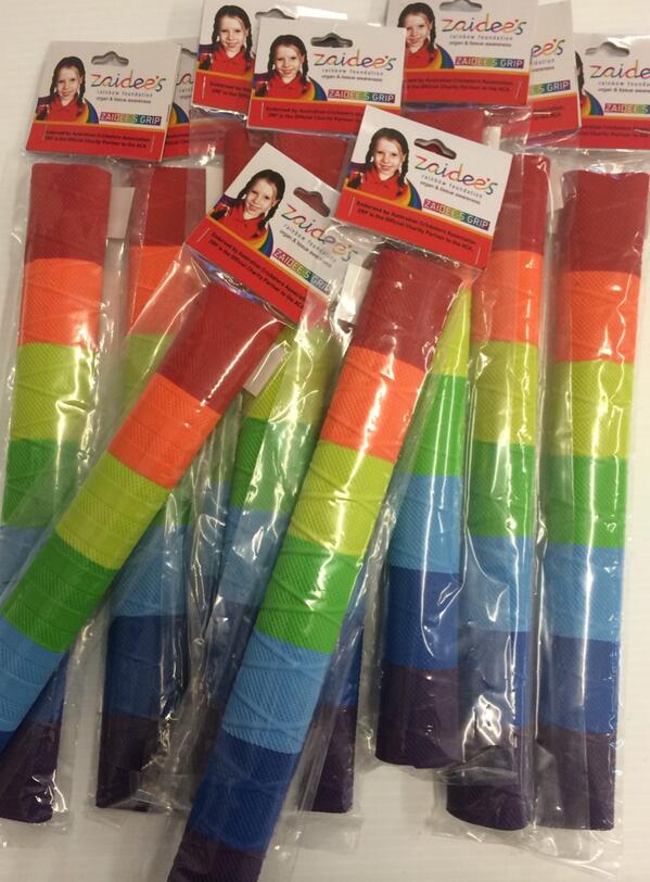 PrenterBats's tweet photo. Just received a shipment of @ZaideesRainbow bat grips and shoe laces. Grab some they look great and a great cause http://t.co/JvBAnOq32r