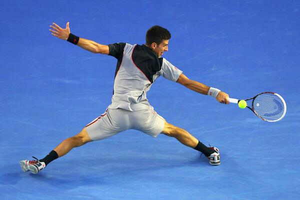 AustralianOpen's tweet photo. #Djokovic toughs out a break point to take the 4th v #Wawrinka for 6-2 4-6 2-6 6-3. #ausopen http://t.co/vQWIOw5DH8