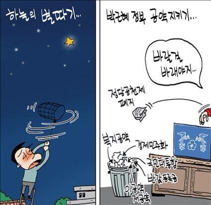 새눌당 김기현, "대통령은 평당원이라 공약파기에 책임 없다" 김무성, "참모진 실수로 실현 어려운 공약이 나갔지만 박 대통령 현명한 결정으로 더 큰 피해 막았다"-살다 보니 온갖 해괴한 말을 다 듣게 된다.
