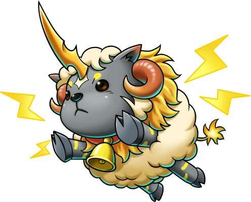 ドラゴンコインズ公式 本日オススメのイベント応援モンスターは雷のツノを持っている羊のモンスターr イカヅチヒツジ ちゃんですっ イカヅチヒツジ ちゃんは台に3本のコインの塔を立てるスキルをもってますよ ドラコイ Http T Co Ortqy9oez6