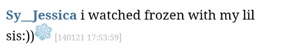 SNSD_Official's tweet photo. Jessica weibo comment: i watched frozen with my lil sis :)) cr: Real_Chichinhu http://t.co/gYhp5RwXWH