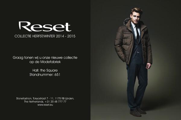 Come and see our new Reset Outwear collection at the Modefabriek 26 / 27 januari. The Square, Stand 651