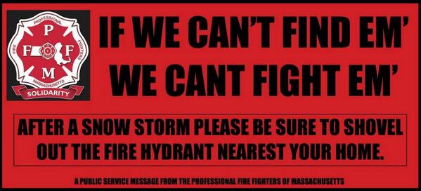 MassGov's tweet photo. Be a good neighbor &amp; help dig out fire hydrants and storm drains in your neighborhood. #MAsnow http://t.co/e8WZNJ2ZcO