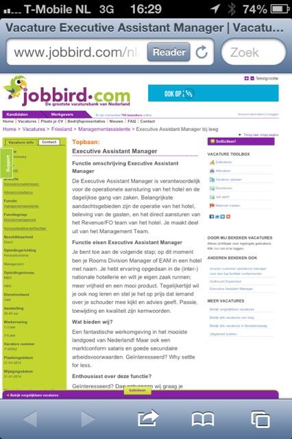 Wie durft? Mooie vacature op <a href="/Lauswolt/">Lauswolt</a> ben benieuwd